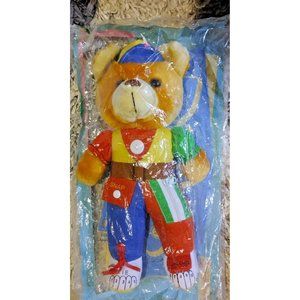 Vintage Teddy Bear Interactive Skills Zipper Tie Snap Plush Stuffed Animal NOS